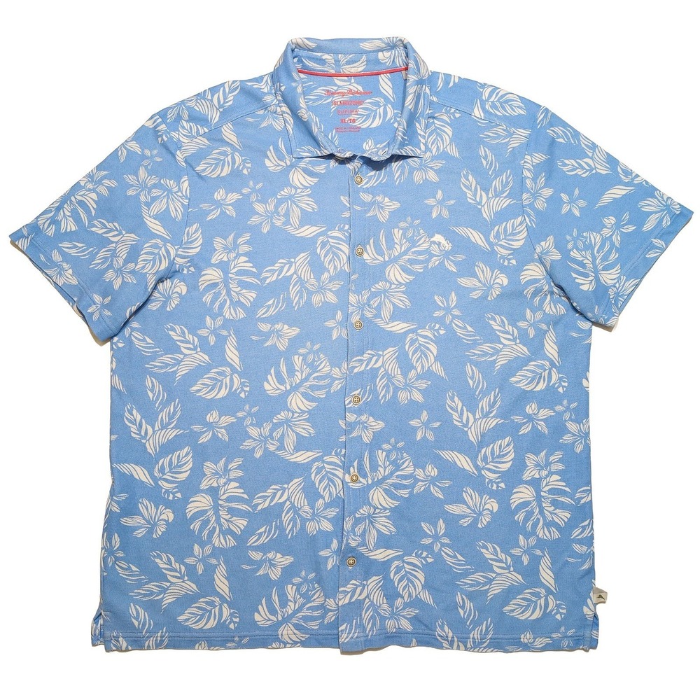 TOMMY BAHAMA Island Zone Short Sleeve‎ Button Shirt Blue Floral XL